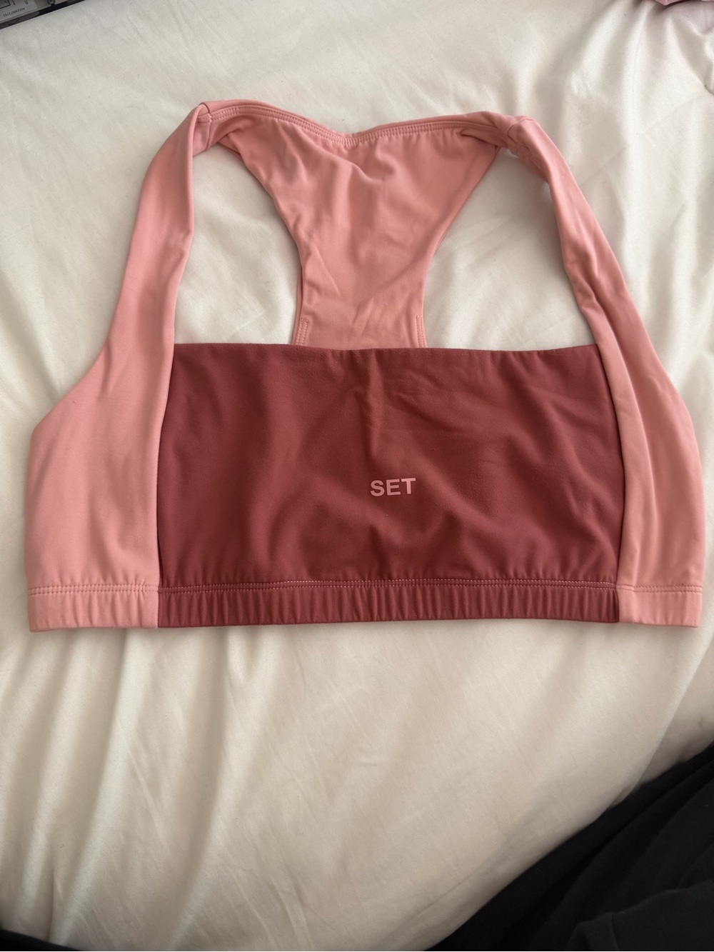 SET Active Two-Tone Rose & Dusty Rose Sports Bra